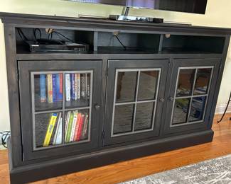 Black Media cabinet,  65" x 17.5"D x 39"H,  $225