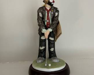 Emmett Kelly Jr Hobo Clown golfer, 8"H,  $14