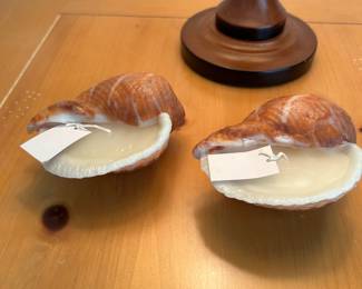 Pair of seashell candles,  $7