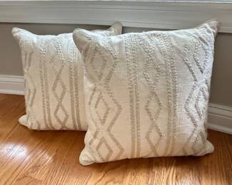 Pair of Cream colored decorative pillows,  $28