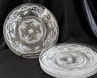 Fostoria Romance dessert plates, set of 6, $24