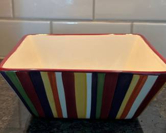 Pampered Chef striped bowl,  $6