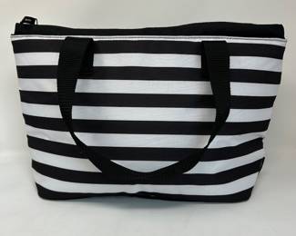 Black & White striped insulated cooler bag,  $9