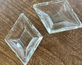 Triangle glass ashtrays,  $5 each