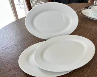 Crate & Barrel oval white serving platters,  3 available,  $6 each