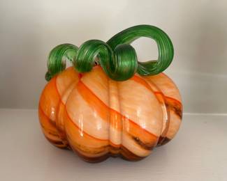 Glass pumpkin,  Approx 5-6"W,  $7
