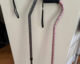 Black & Silver Cane & Polka dot Cane,  $10 each