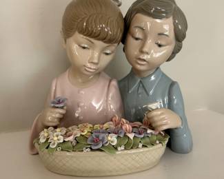 Nao Lladro Couple with Flowers, 7" x 7",  $115