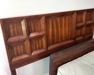 "American of Martinsville" solid wood vtg Queen headboard,  $175