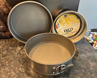 Round cake pan, $5, Ekco springform pan,  $6, Large springform cake pan, $8