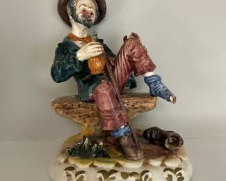Capodimonte Weary Willie Hobo, 10.75"H x 8.75 W,  $18