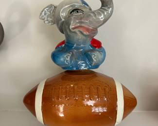 1972 Jim Beam elephant on football decanter, $15