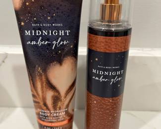 Midnight Amber Glow body lotion & fine fragrance mist,  $6