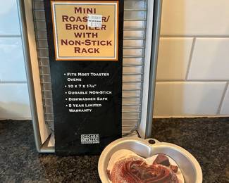 Mini roaster($4) and singles heart cake pan, $3 