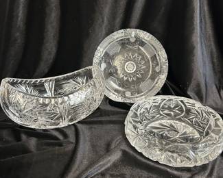 Bohemia crystal bowls/ashtrays,  $12 each
