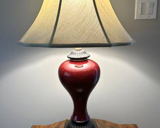 Burgundy Lamp,  30"H,  $24