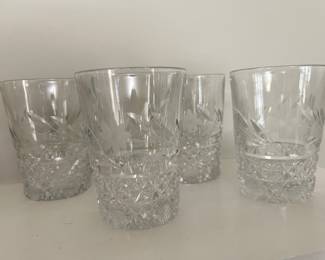 Set of 5 (1 glass not pictured), crystal highboy glasses, $20