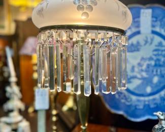 Vintage Sinumbra Astral Brass & Crystal Lamp