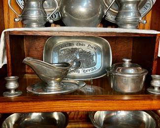Collection of Pewter Serving Pieces by Winston and others