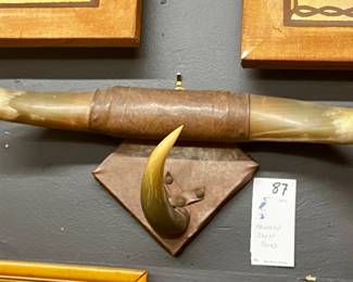 Mounted steer horns