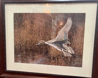 Vintage framed duck print