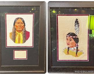 Two framed needlepoints