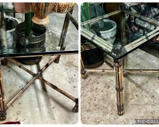 Pair of Vintage McGuire Bamboo Frame Glass Top End Tables