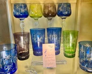 Vintage Bohemian Cut-to-Clear Crystal Glassware