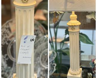 Pair of Greek Column Table Lamps