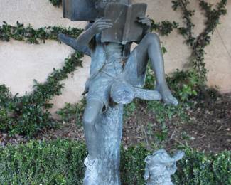 6' Bronze boy mail box with dog