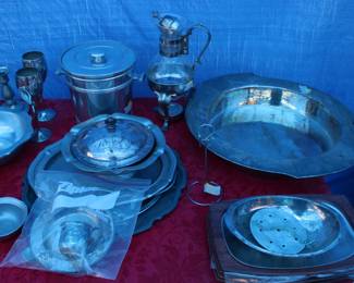 lots of silverplate serving dishes