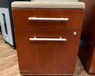 File cabinet with cushion seat top