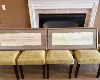 Brooklyn Bridge  and Golden Gate Bridge framed art