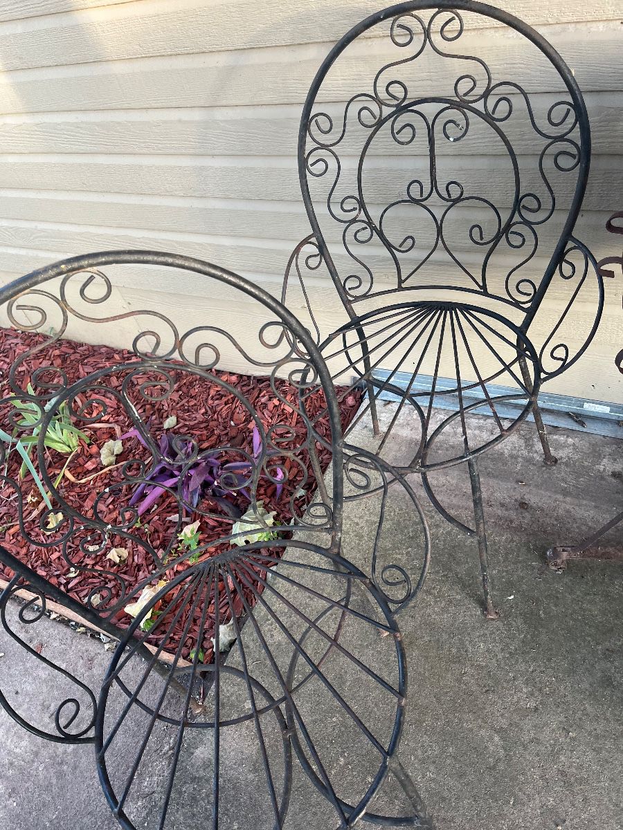 Garden cast iron chairs