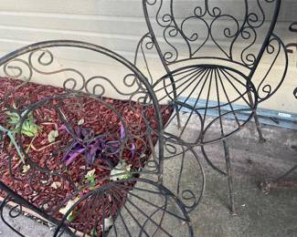 Garden cast iron chairs