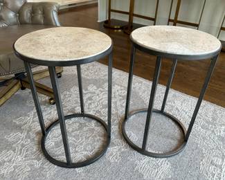 Walter E. Smithe 16"diameter side tables 24"H - $125 each
