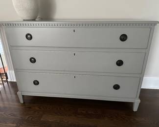 Universal Furniture gray painted dresser 56"W x 19"D x 38"H - $400
