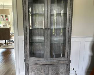Lighted curio cabinet 39"W x 17"D x 80"H - $400
