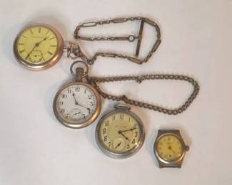 Lot # : 316h - Vintage Elgin and Ingraham pocket watches