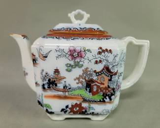 Lot # : 62 - Antique Mason's ironstone teapot floral motifs.