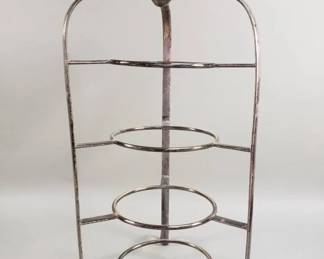 Lot # : 338 - Vintage silver plate tiered pie stand