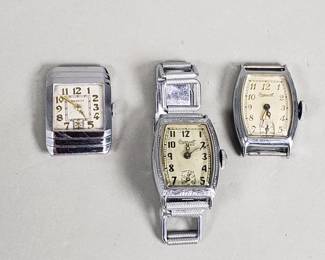 180 Lot 72 3 Art Deco wind up wristwatches