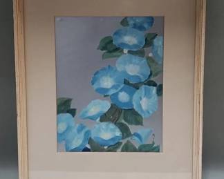 Lot # : 255 - Signed oil on metallic paper mounted on panel