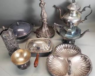 Lot # : 323 - Group of miscellaneous silver plate items