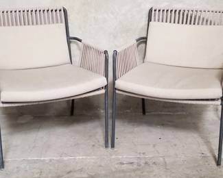017 Lot 490 Pair of Kettal Net aluminum and polyester rope armchairs