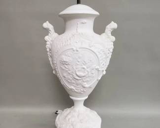 Lot # : 340 - Neoclassical style porcelain bisque table lamp