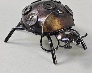 Lot # : 286 - Handcrafted scrap metal ladybug sculpture from Jalisco, Mexico