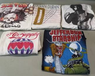 037 Lot 411 Five vintage singlestitch rock and roll band Tshirts