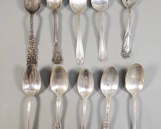 033 Lot 1 Group of sterling silver spoons