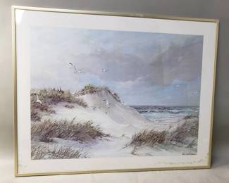 Lot # : 240 - Framed print of "Dunes and Surf" by Dana Gibson Noble